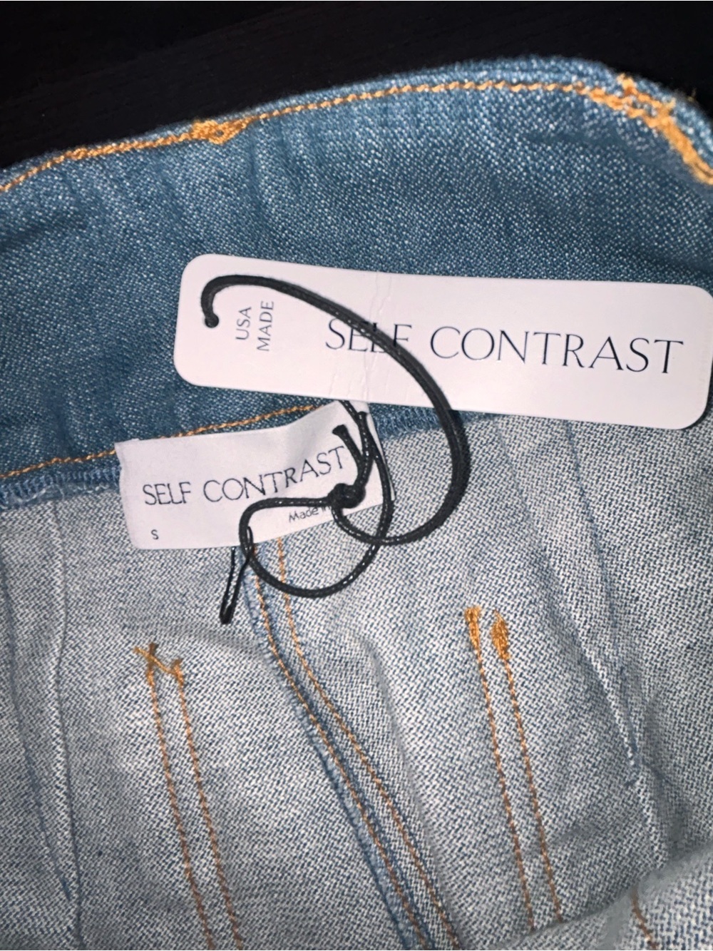 Self Contrast Aria Hi-Waist Denim Pants size S NWT - Picture 7 of 9